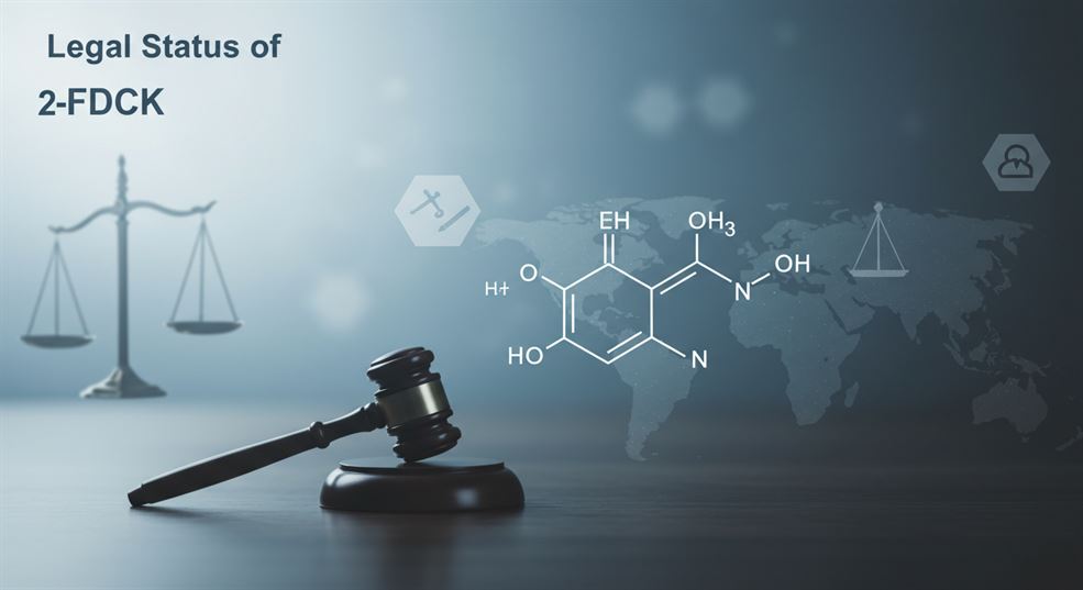 Infographic illustrating the Legal Status of 2-FDCK across various global regions